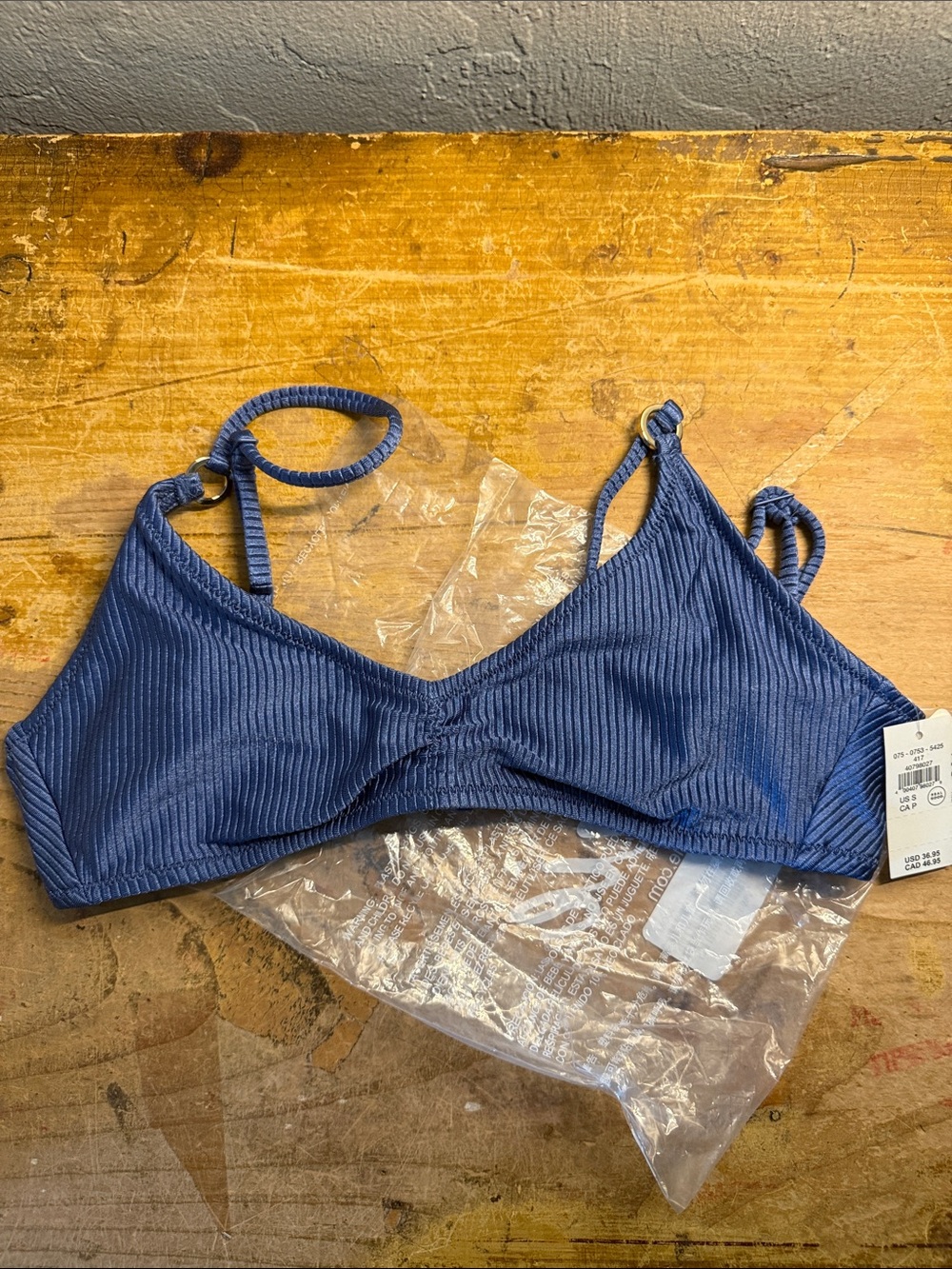 Aerie swim top blue small NWT